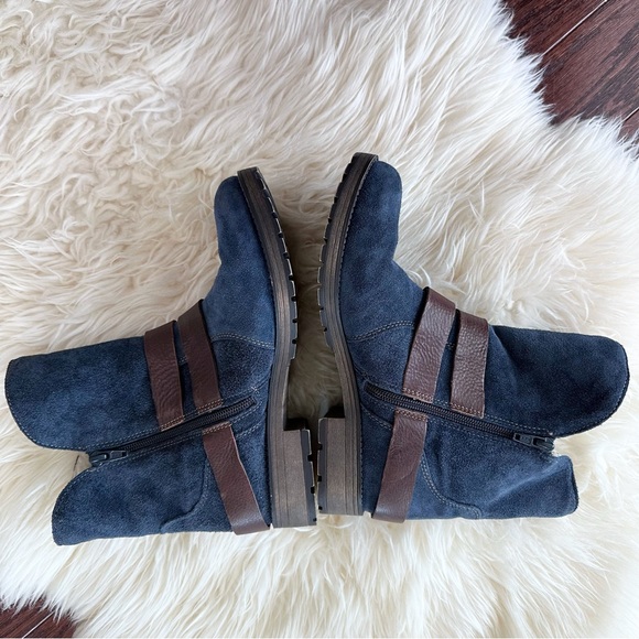 Women’s Size 7W Naturalizer N5 Comfort Talley Blue Leather Upper Sherling Bootie - Picture 9 of 13